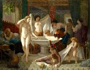Henri-Pierre Picou Young women bathing. oil painting on canvas